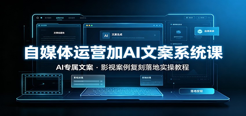 自媒体运营加AI文案系统课：：AI专属文案，影视案例复刻落地实操教程-优优云创网