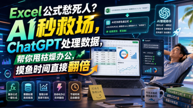 Excel公式愁死人？AI秒救场，ChatGPT处理数据，帮你甩枯燥办公，摸鱼时间直接翻倍【原创双语字幕】-优优云创网