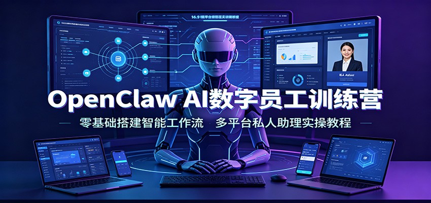 OpenClaw AI数字员工训练营：零基础搭建智能工作流，多平台私人助理实操教程-优优云创网