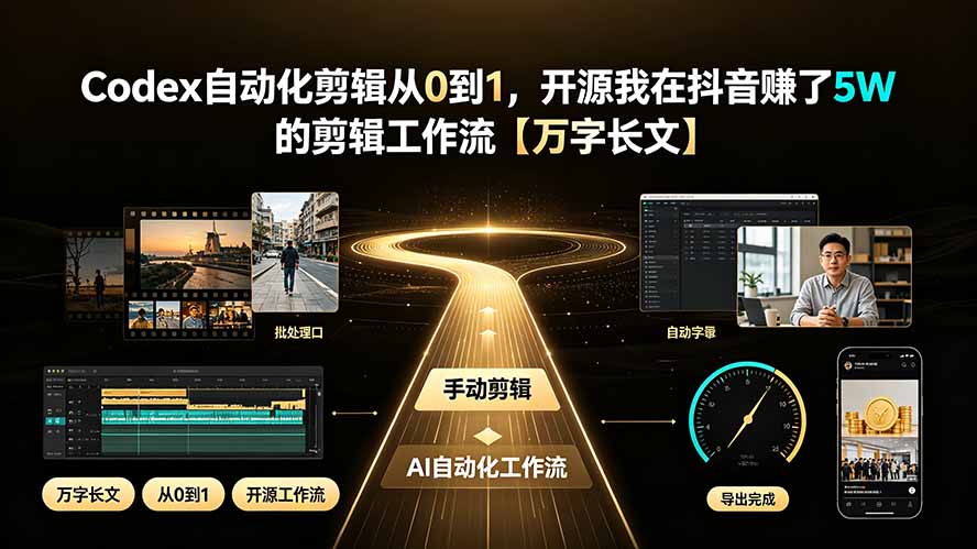 Codex自动化剪辑从0到1,开源我在抖音赚了5W 的剪辑工作流【万字长文】-优优云创网