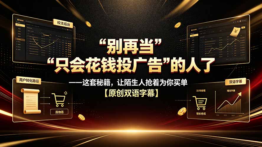 别再当“只会花钱投广告”的人了——这套秘籍，让陌生人抢着为你买单【原创双语字幕】-优优云创网