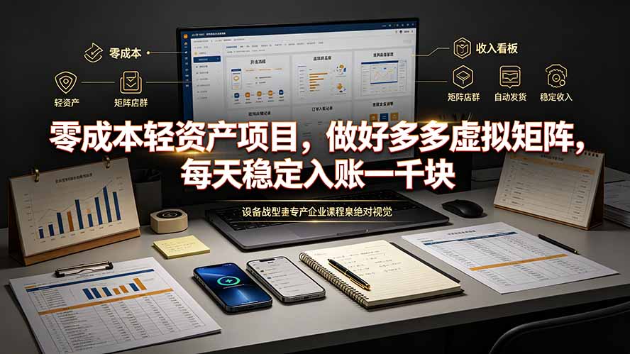 零成本轻资产项目，做好多多虚拟矩阵，每天稳定入账一千块-优优云创网