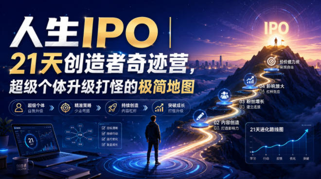 20260725102053607-eb0f7648492c09cb5ad6d147faad7a42 人生IPO︱21天创造者奇迹营,超级个体升级打怪的极简地图