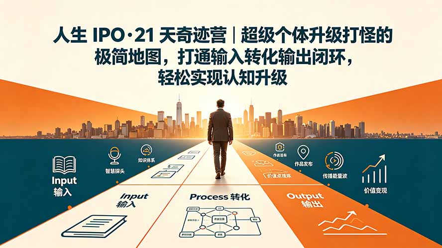 人生 IPO-21 天奇迹营|超级个体升级打怪的极简地图,打通输入转化输出闭环,轻松实现认知升级-优优云创网