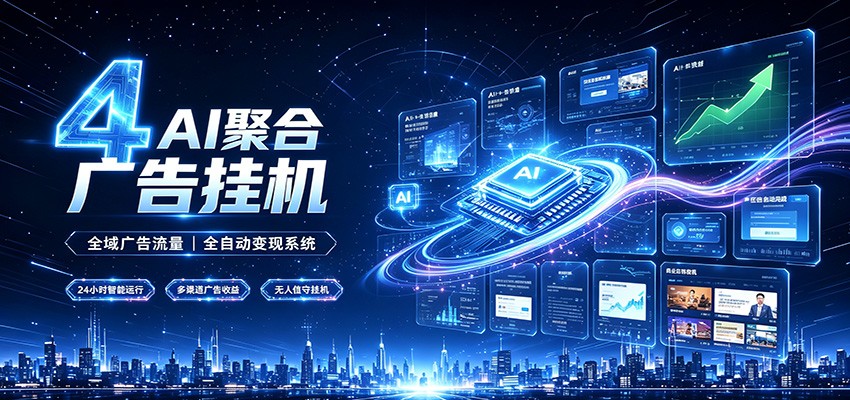 全域广告流量聚合,AI无人挂机稳赚佣金,打造长期稳定被动收入副业-优优云创网