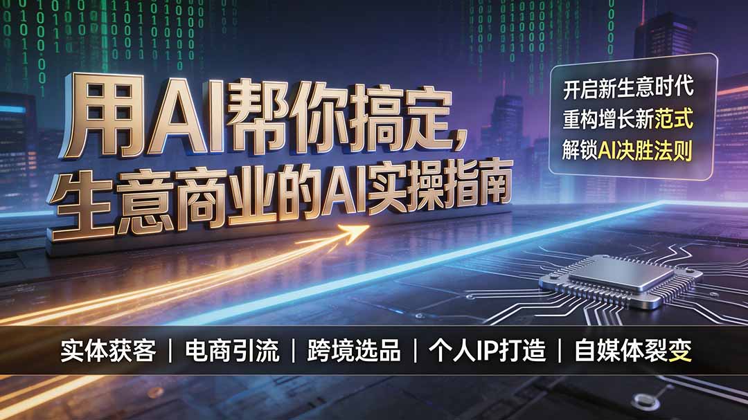 用AI帮你搞定，生意商业的AI实操指南，开启新生意时代，重构增长新范式，解锁AI时代决胜法则-优优云创网