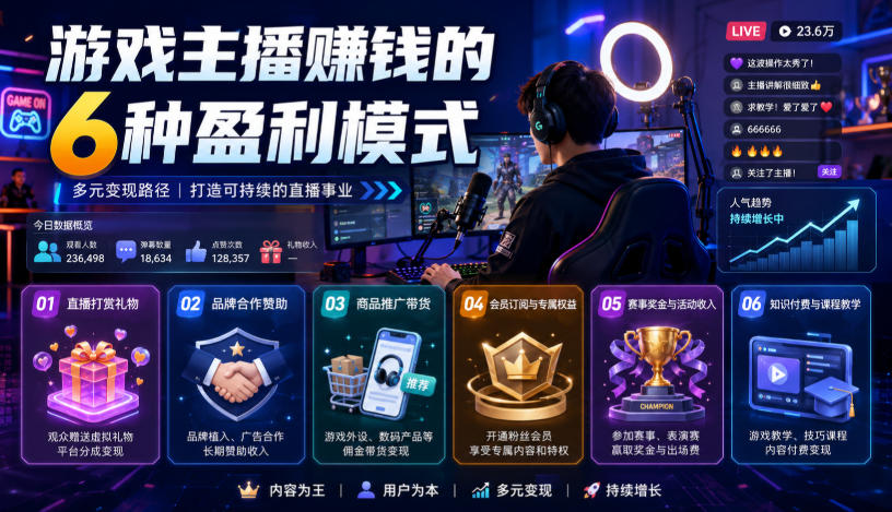 付费文章：游戏主播賺钱的6种盈利模式-优优云创网