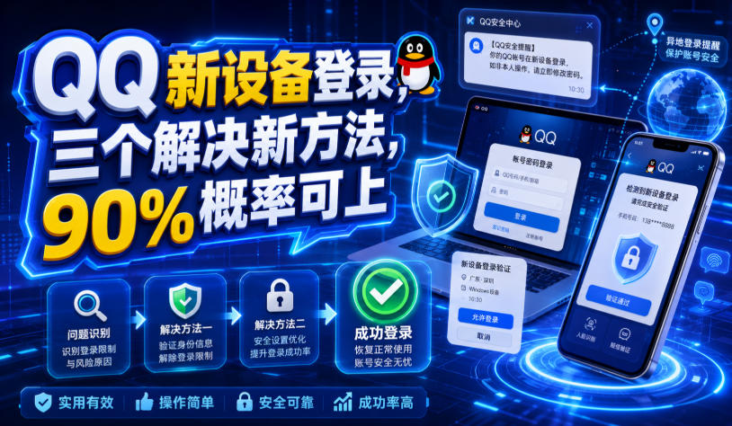 QQ新设备登录,三个解决新方法,90%概率可上-优优云创网