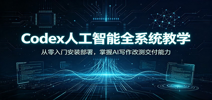 Codex人工智能全系统教学：从零入门安装部署，掌握AI写作改测交付能力-优优云创网