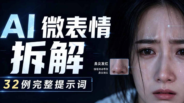 AI微表情拆解提示词合集，精准调控AI角色表情，可直接复用，0基础也能调出影视级表情变化-优优云创网