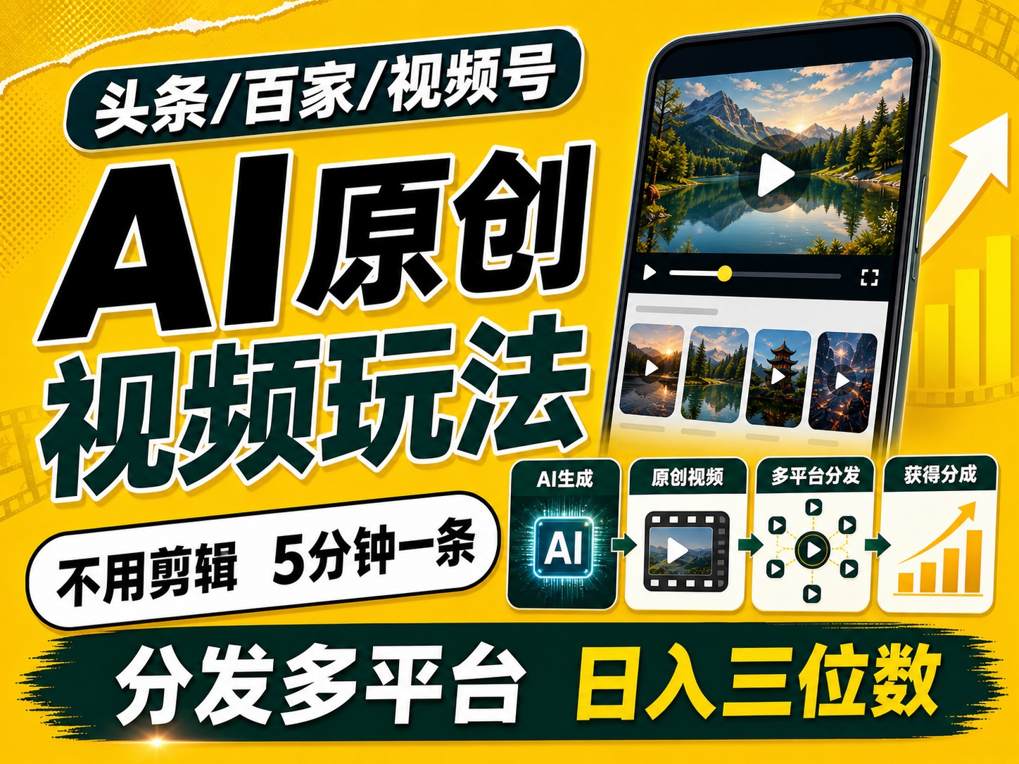 2026头条百家号升级玩法 5分钟一条原创视频 发多平台赚收-优优云创网