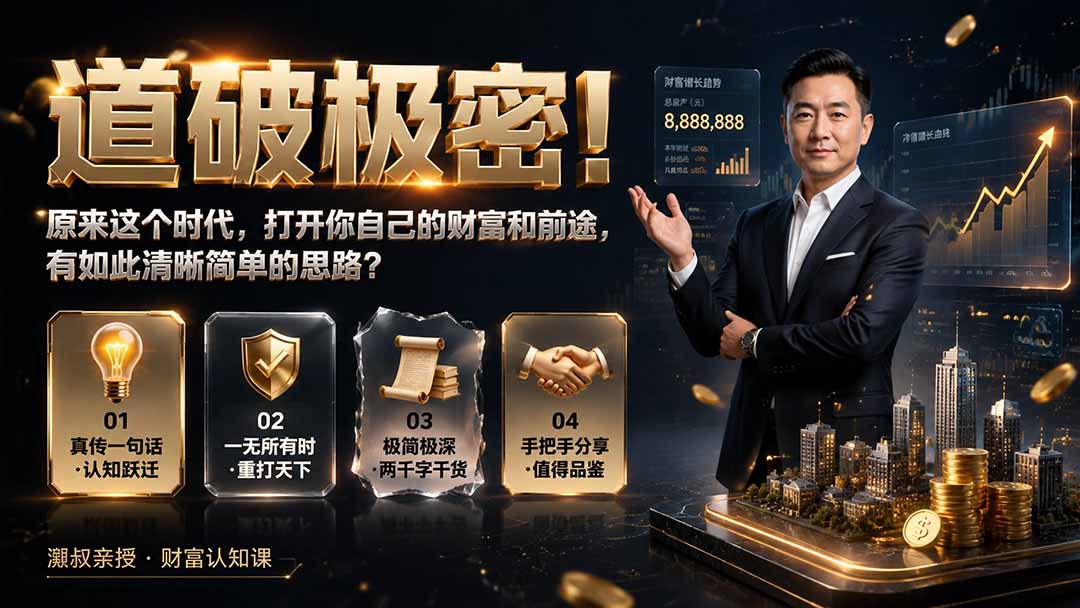 付费文章：道破极密！原来这个时代，打开你自己的财富和前途，有如此清晰简单的思路？-优优云创网