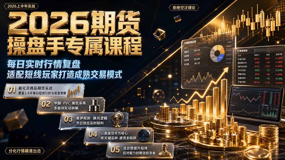 2026期货操盘手专属课程-更新8月，每日实时行情复盘，适配短线玩家打造成熟交易模式-优优云创网
