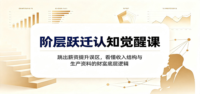 阶层跃迁认知觉醒课：跳出薪资提升误区，看懂收入结构与生产资料的财富底层逻辑-优优云创网