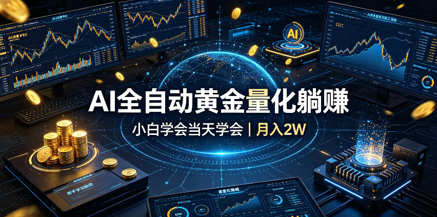 AI全自动黄金量化躺賺:小白学会当天学会,月入2W!【揭秘】-优优云创网