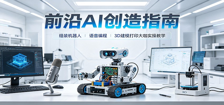 前沿AI创造指南：组装机器人、语音编程、3D建模打印大咖实操教学-优优云创网