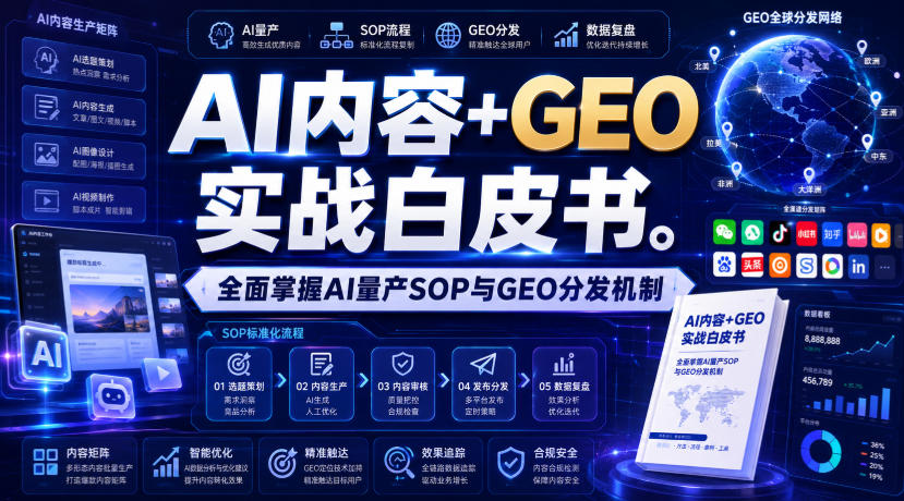 AI内容+GEO实战白皮书,全面掌握AI量产SOP与GEO分发机制【文档】-优优云创网