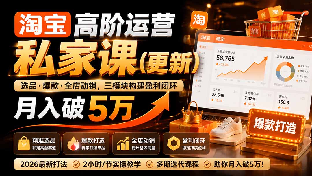 淘宝高阶运营私家课(更新26年-优优云创网