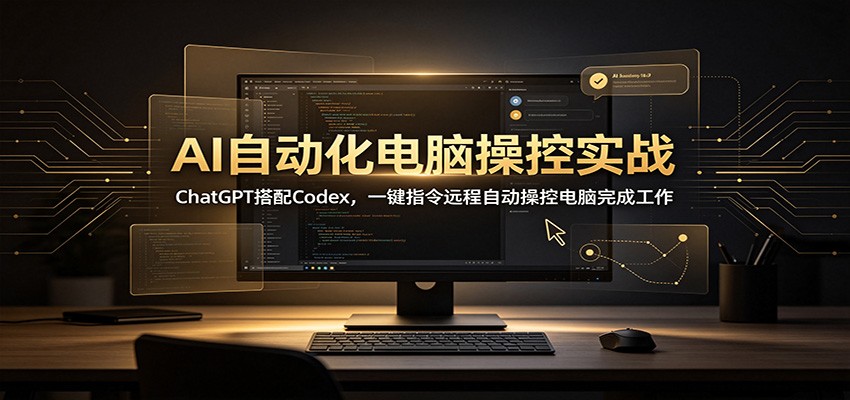 AI自动化电脑操控实战：ChatGPT搭配Codex，一键指令远程自动操控电脑完成工作-优优云创网