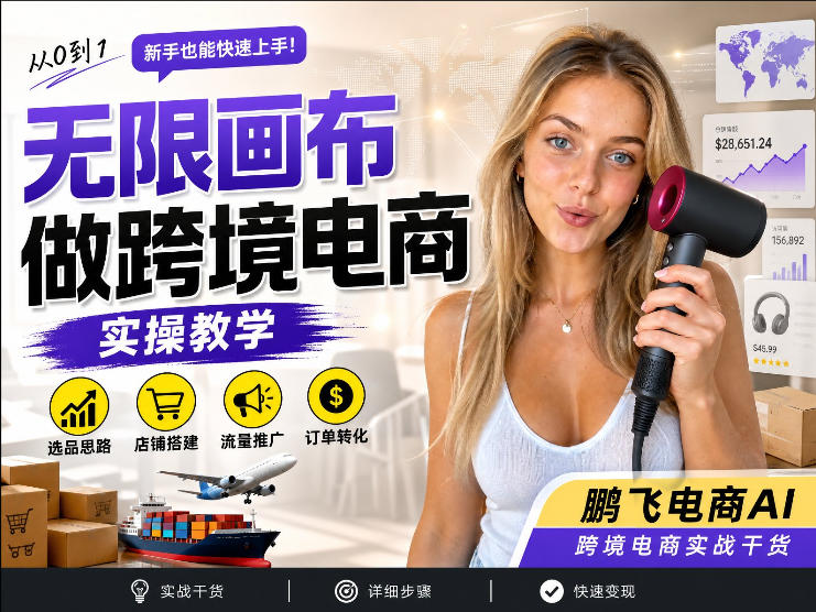 【跨境电商必备】AI无线画布制作商品宣传视频,四步搞定,无线画布工作流,操作简单好上手-优优云创网