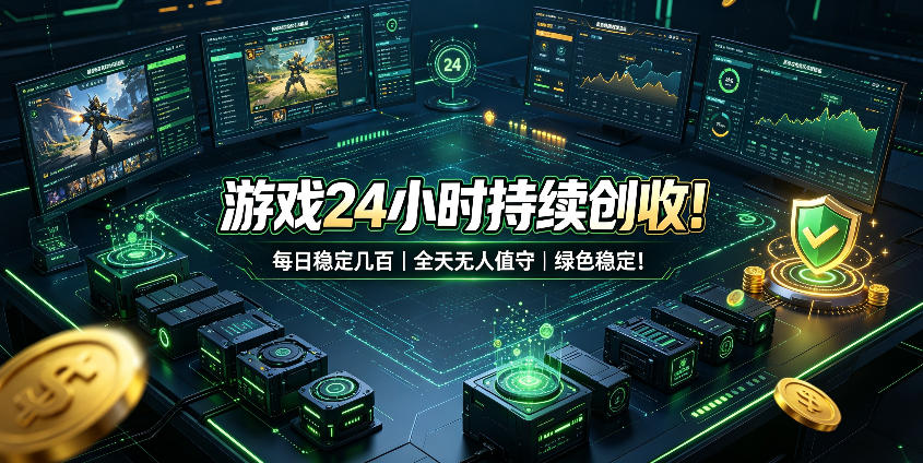 游戏24小时持续创收！每日稳定几百，全天无人值守，绿色稳定！【揭秘】-优优云创网