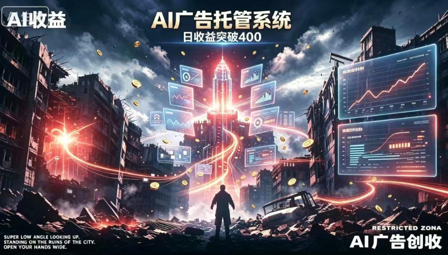 AI智能广告,全自动化运行,单日可达400+,小白新手0基础上手【揭秘】-优优云创网