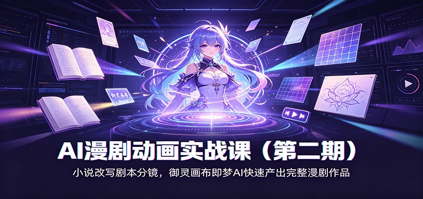 AI漫剧动画实战课(第二期):小说改写剧本分镜,御灵画布即梦AI快速产出完整漫剧作品-优优云创网