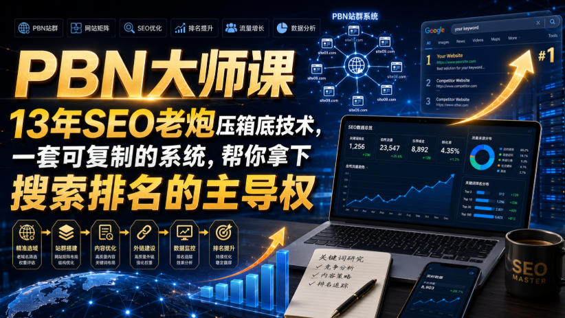 PBN大师课13年SEO老炮压箱底技术,一套可复制的系统,帮你拿下搜索排名的主导权【原创双语字幕】-优优云创网