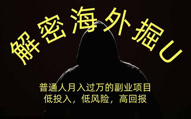 解密海外掘U,普通人月入过万的副业项目,低投入、低风险高回报,没有之一-优优云创网