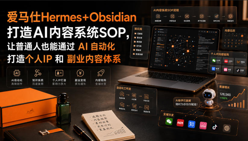 爱马仕Hermes+Obsidian打造AI内容系统SOP，让普通人也能通过 AI 自动化打造个人IP 和 副业内容体系-优优云创网