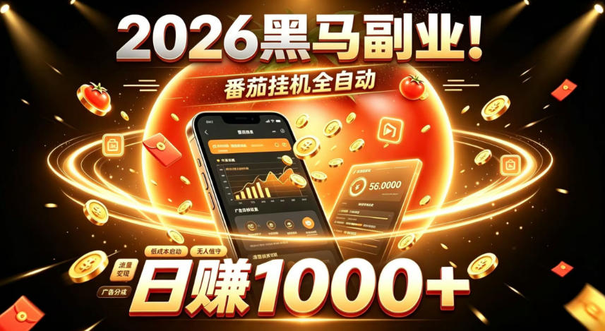 20260814001707661-fe083e1329ccd3a99623ee1e46106431 2026黑马副业!番茄挂G全自动日入1000+,操作最简单、门槛最低的线上轻资产项目【揭秘】