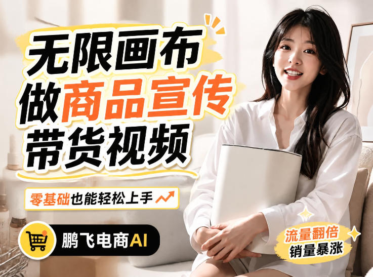 不用模特不用拍，AI生成电商带货视频｜无限画布从0到1搭建教程，全程实操演示，新手也能跟着落地-优优云创网