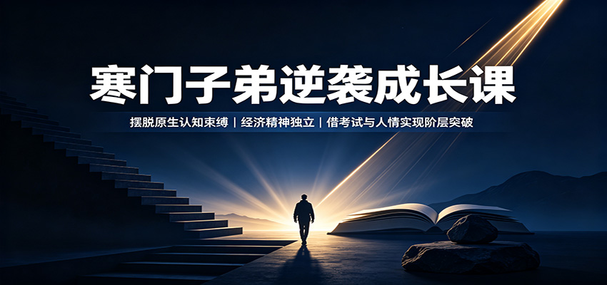 寒门子弟逆袭成长课：摆脱原生认知束缚，经济精神独立，借考试与人情实现阶层突破-优优云创网