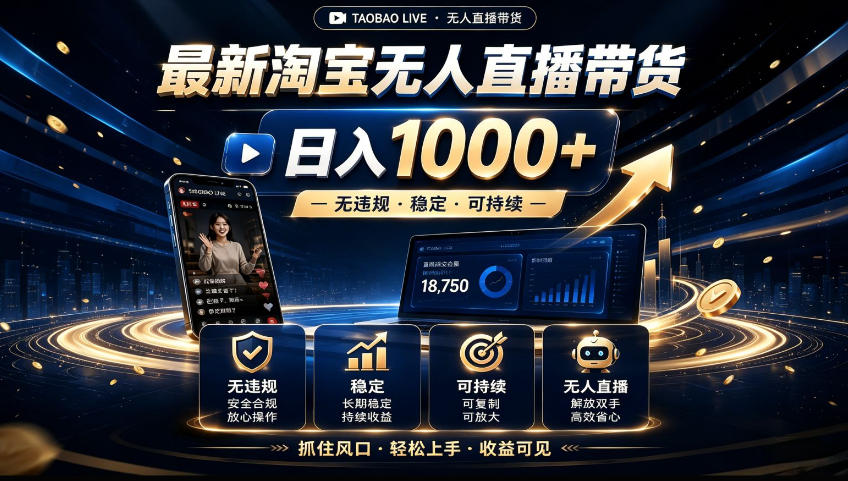 2026淘宝无人直播15.0，独家新技术，不用露脸、不用熬夜，自动直播自动出单，25小时卖17W【揭秘】-优优云创网