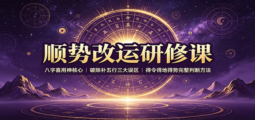 顺势改运研修课：八字喜用神核心，破除补五行三大误区，得令得地得势完整判断方法-优优云创网