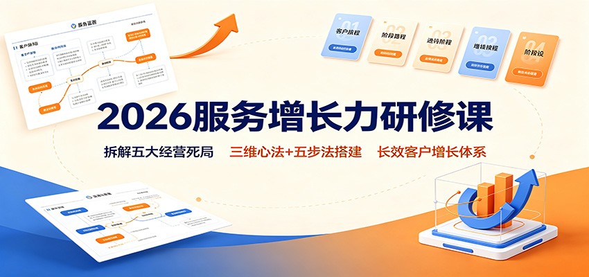 2026服务增长力研修课：拆解五大经营死局，三维心法+五步法搭建长效客户增长体系-优优云创网