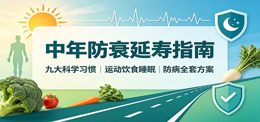 中年防衰延寿指南：九大科学习惯，运动饮食睡眠防病全套方案-优优云创网