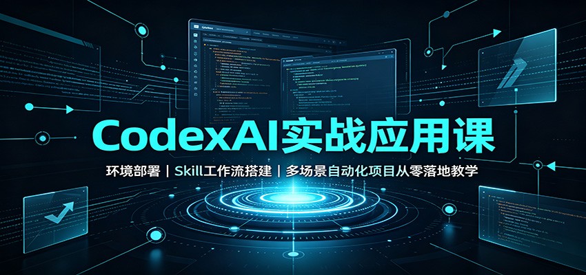 CodexAI实战应用课：环境部署Skill工作流搭建，多场景自动化项目从零落地教学-优优云创网