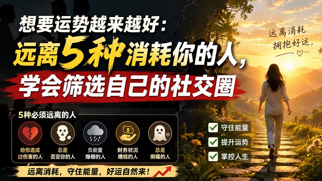 付费文章：想要运势越来越好：远离5种消耗你的人，学会筛选自己的社交圈-优优云创网
