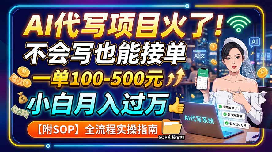 AI代写项目火了！不会写也能接单，一单100-500元，小白月入过万【附SOP】-优优云创网