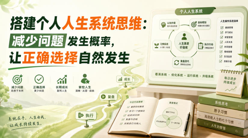 付费文章：搭建个人人生系统思维：减少问题发生概率，让正确选择自然发生-优优云创网