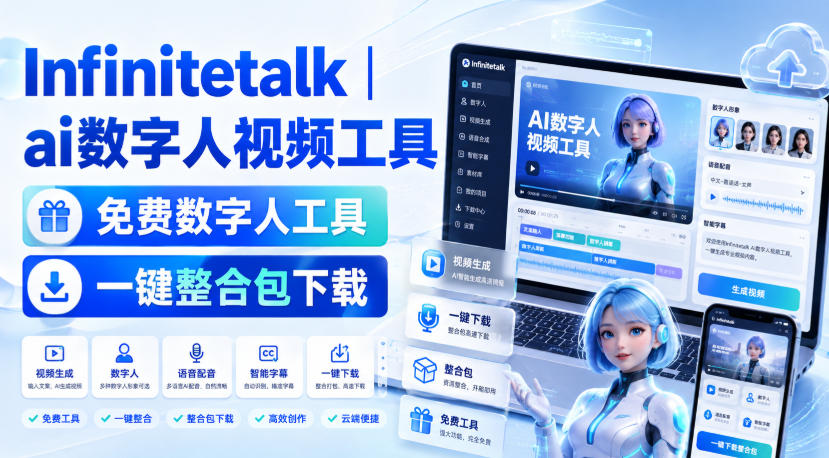 Infinitetalk丨ai数字人视频工具，免费数字人工具，一键整合包下载-优优云创网