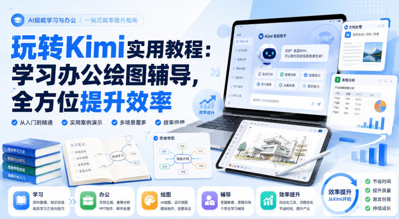 玩转Kimi实用教程：学习办公绘图辅导，全方位提升效率-优优云创网