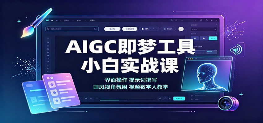AIGC即梦工具小白实战课：界面操作，提示词撰写，画风视角氛围视频数字人教学-优优云创网