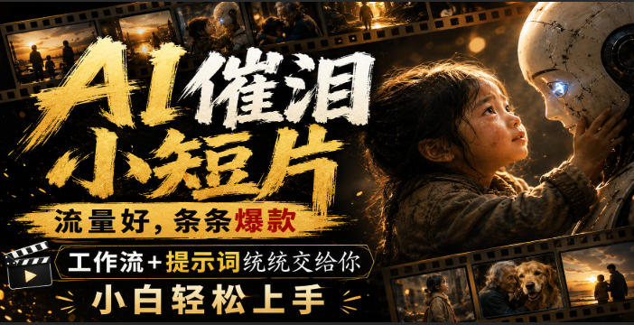 AI催泪小短片，流量好，条条爆款，工作流+提示词统统交给你，小白轻松上手-优优云创网
