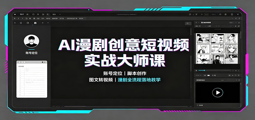 AI漫剧创意短视频实战大师课:账号定位脚本创作,图文转视频,漫剧全流程落地教学-优优云创网
