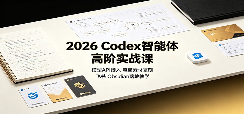 2026 Codex智能体高阶实战课：模型API接入，电商素材复刻，飞书Obsidian落地教学-优优云创网