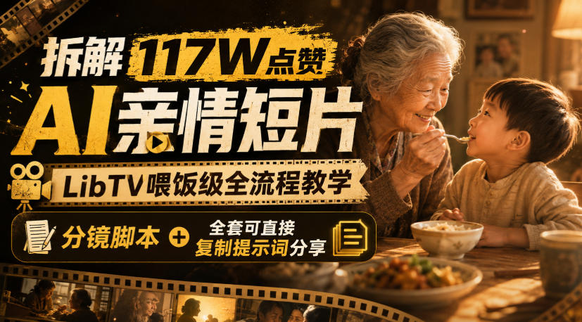 拆解117W点赞AI亲情短片,LibTV喂饭级全流程教学,分镜脚本+全套可直接复制提示词分享-优优云创网