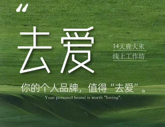 去爱14天鹿大米线上工作坊，你的个人品牌，值得“去爱”-优优云创网