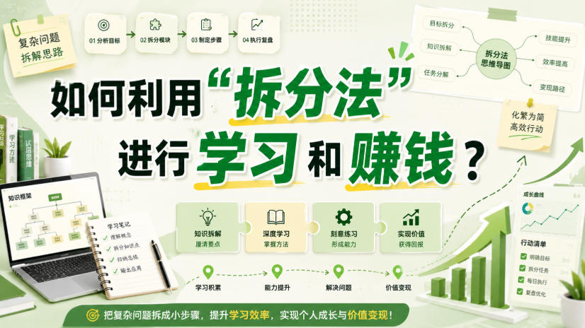 付费文章:如何利用“拆分法”进行学习和賺钱?-优优云创网